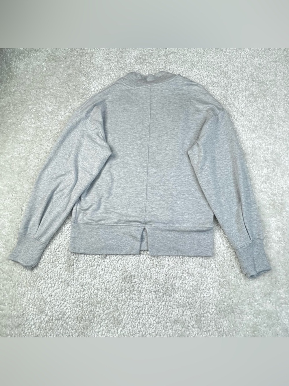 Athleta Apollo Sweater Gray Pockets Small Mockneck Preppy Lounge - Picture 3 of 11